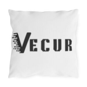 Vecur Logo Outdoor Pillow – Modern Monochrome Patio Accent