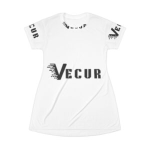 Vecur Logo T-Shirt Dress — Women's Graphic Logo Tee Dress